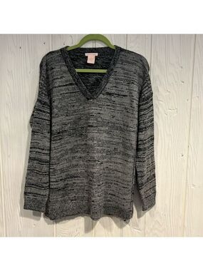 Sweet Romeo V Neck Sweater Grey Size Large